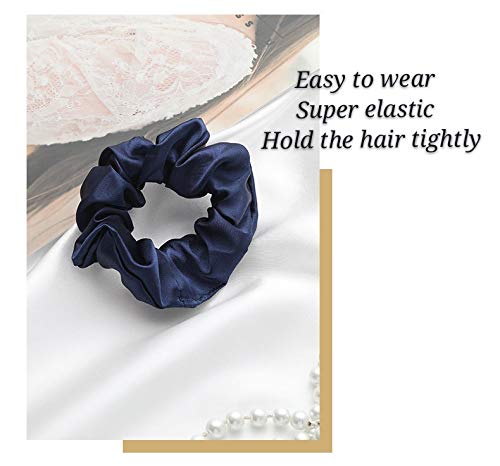 LCBD Silk Satin Sleeping Eye Mask, Navy Sleep Eye Night Blindfold for Women and Men, Soft Breathable Blackout Eyeshade Eye Cover