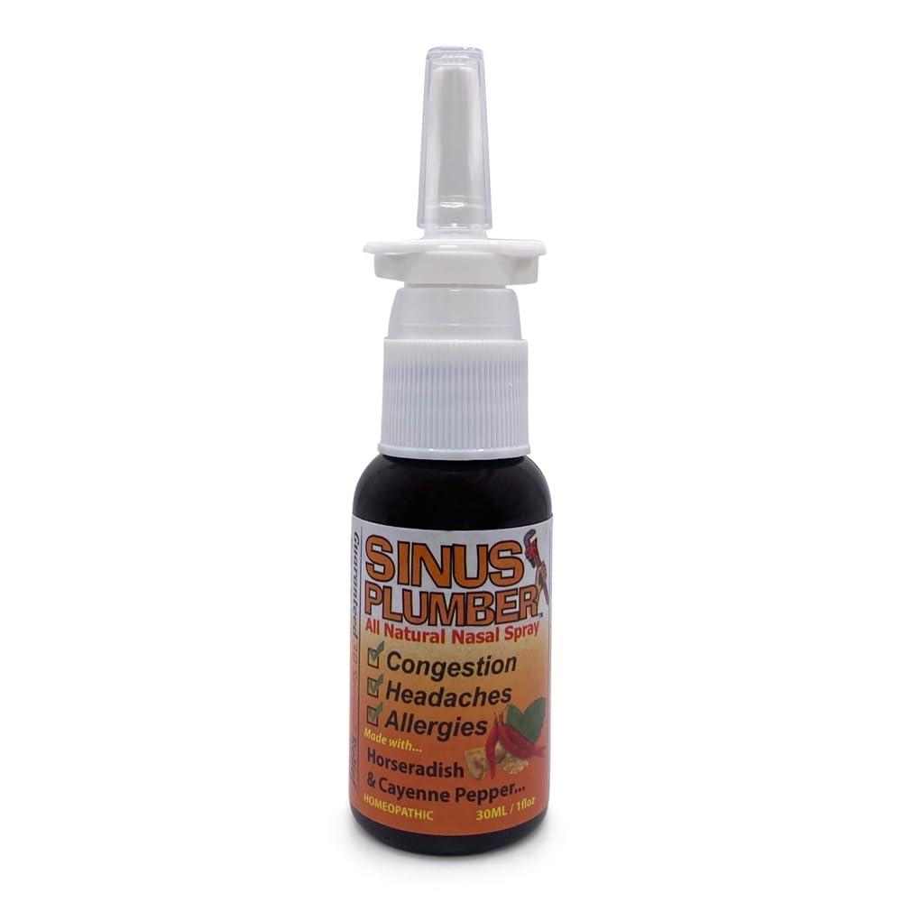 Sinus Plumber Pepper Nasal Spray, Allergy and Sinus Relief, Congestion, Headaches, 1 fl oz