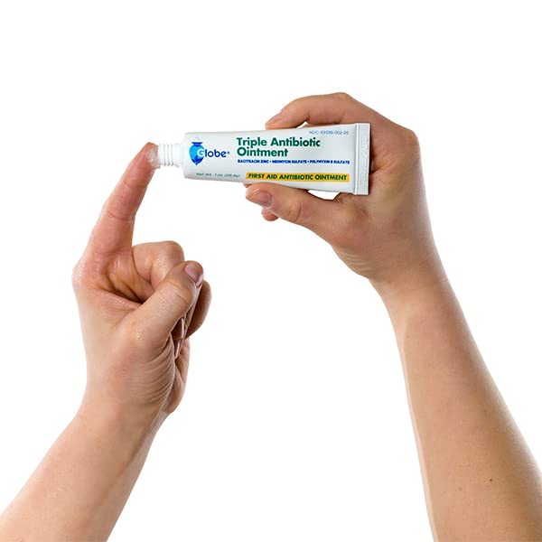 Globe Triple Antibiotic First Aid Ointment, 0.5 oz (24-Pack) First Aid Antibiotic Ointment, 24-Hour Infection Protection, Wound