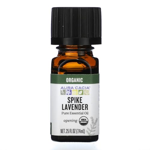 Aura Cacia Certified Organic Pure Spike Lavender Essential Oil | 0.25 fl. oz. | Lavandula latifolia
