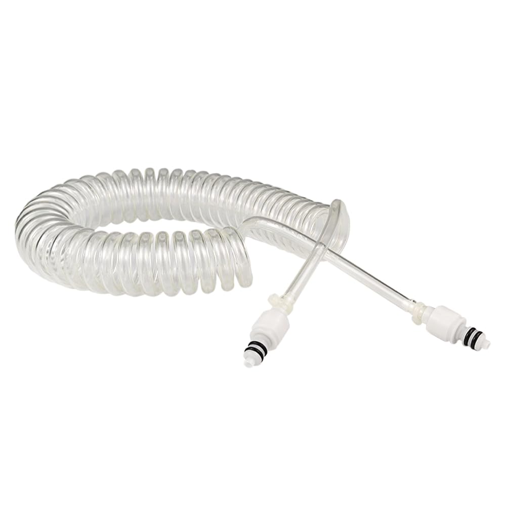 Coiled Homefill Tubing Connector Assembly, Kink-Free, Self-Retracting, Compatible with Oxygen Systems, 12 ft