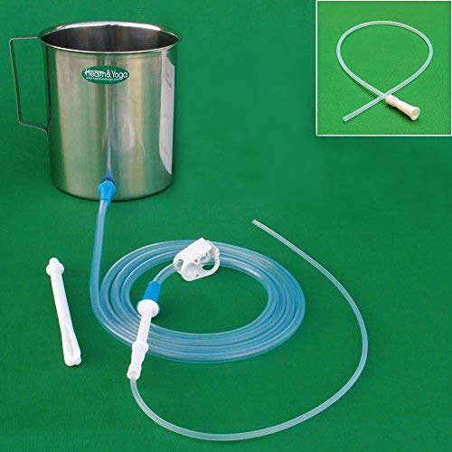 HealthAndYoga(TM) Stainless Steel Enema Kit with Complete Tubing  2 Quart Container No Latex
