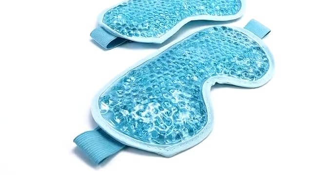 Reusable Gel Beads Eye Mask For Hot & Cold Therapy, Cooling Eye Mask For Sleeping, Puffy Eyes & Eye Relaxation, Adjustable Elast