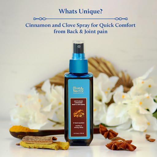 Blue Nectar Spray with Clove & Cinnamon | Comfort for Back, Leg, Knee, Joint Quick Comfort (17 Herbs, 3.38 Fl Oz)