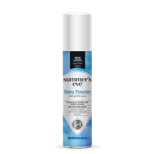 Summer's Eve Baby Powder Freshening Deodorant Spray, 2 Oz. (Pack of 5)