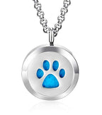 Wild Essentials Dog Paw Necklace Essential Oil Diffuser Kit with Lavender, Lemongrass, Peppermint, Orange Oils, 12 Refill Pads,