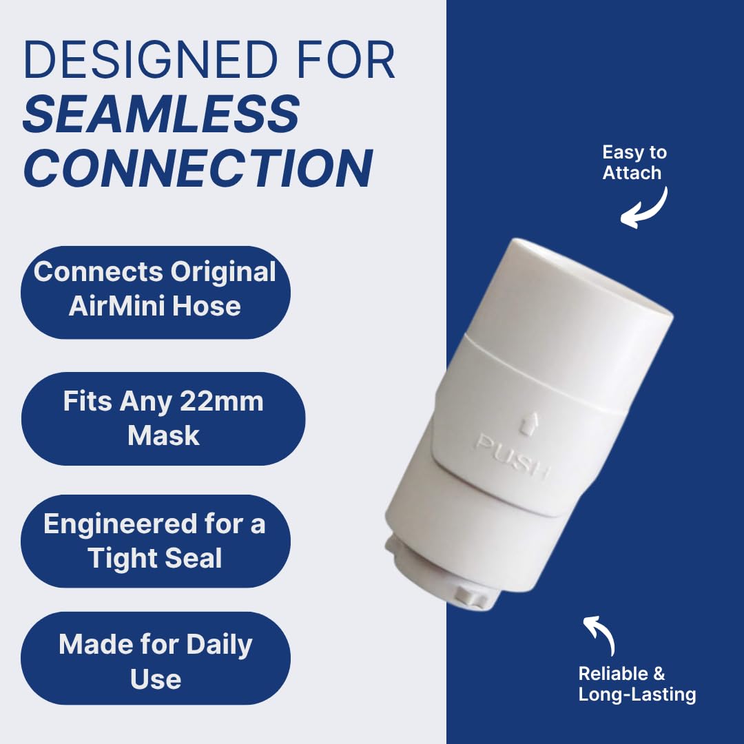 Snugell Pro Hose Connector for CPAP Hoses - Compatible with ResMed AirMini Original Hose and Any 22mm CPAP Mask - Travel-Friendly, Easy to Use