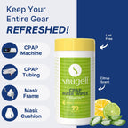 CPAP Mask Wipes by Snugell (70 Count) - 100% Soft Cotton - Lint & Alcohol Free - Skin Safe with Aloe Vera - Easy Opening Canister - For Cleaning CPAP Mask, Tube and Devices