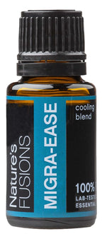 Natures Fusions MigraEase Pure Essential Oil Blend (15ml) - Peppermint, Lavender, Ginger, Roman & German Chamomile, Blue Tansy, 