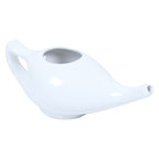 Qimacplus Leak Proof Durable Ceramic Neti Pot Comfortable Grip with 10 Sachet Neti Salt, Lightweight neti Pot Ceramic | Natural 