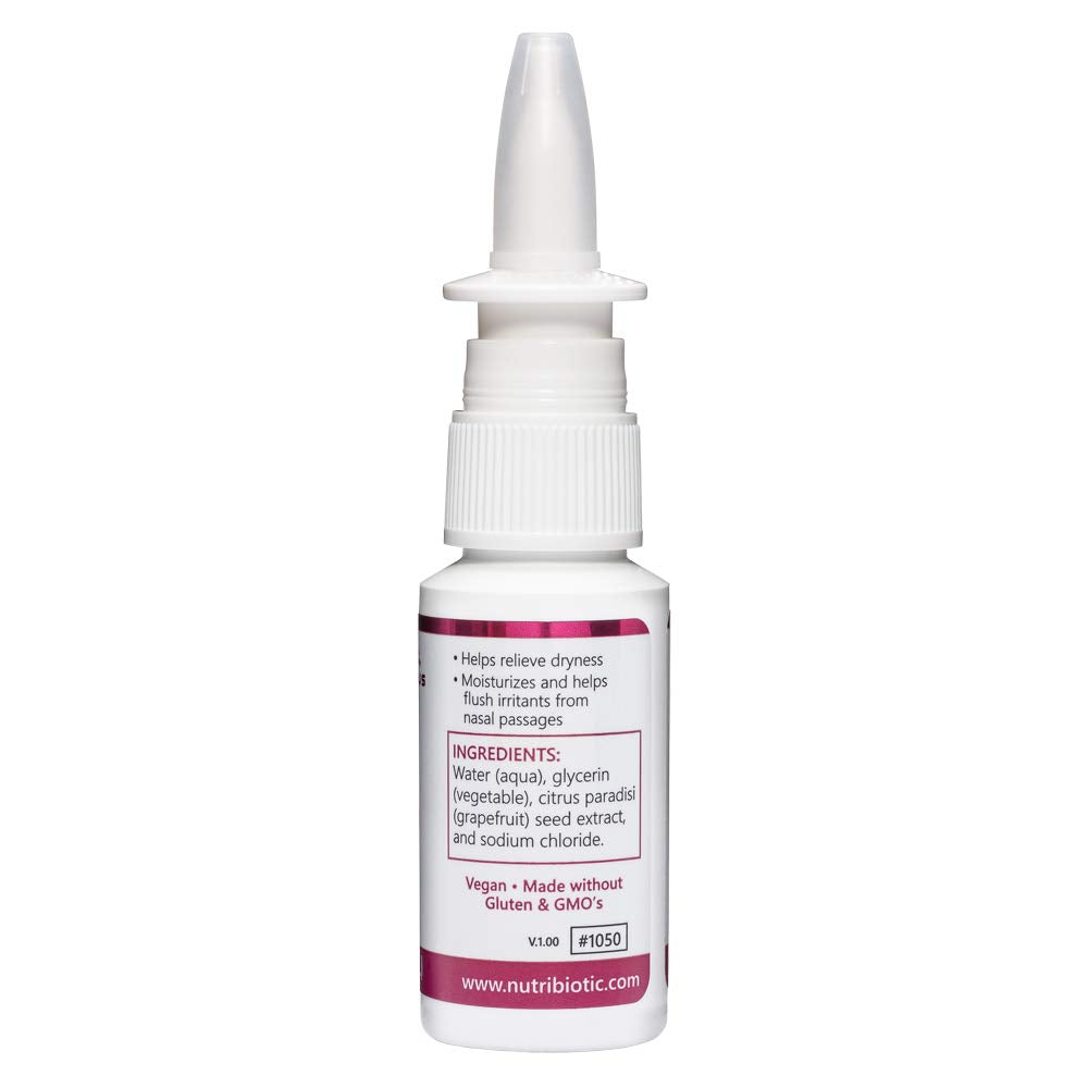 NutriBiotic Nasal Spray 1 Fl Oz | Nasal Lubricant with Grapefruit Seed Extract & Sodium Chloride | Help Flush Irritants from Nas