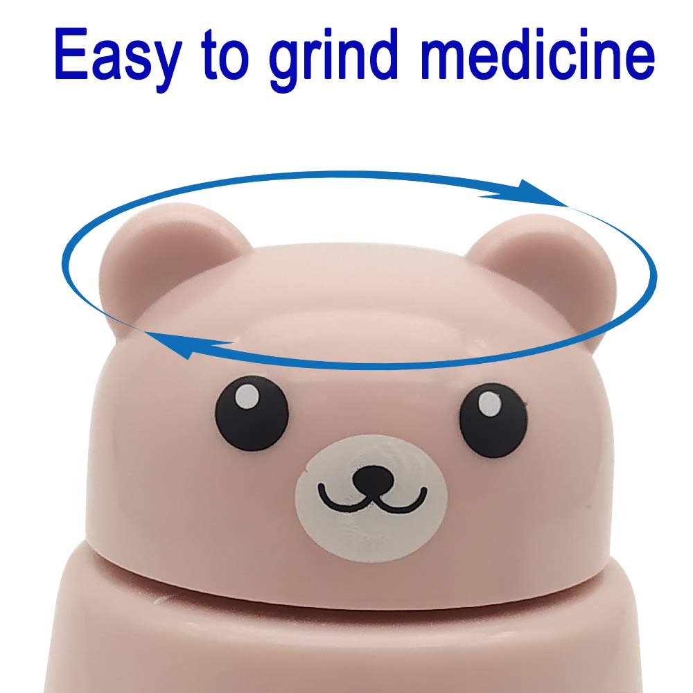 CoaGu 2-Pack Bear Pill Crushers - BPA-Free Dual Grinders, FDA-Compliant Fine Powder, Nursing Home & Travel Essentials