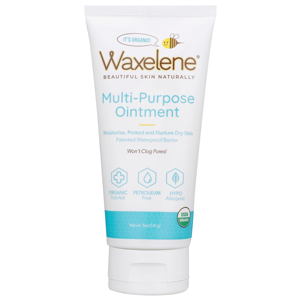 Waxelene Multipurpose Ointment Large Tube, Organic Aerated Balm the Petroleum Jelly Alternative Soothing Botanical Eczema Dry Sk