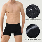 BATTEWA Mens Incontinence Underwear Washable, Urinary Leakproof Cotton Underwear for Men, 50ML Protective Boxer Brief Bladder Le
