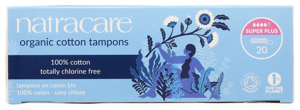 Natracare Organic Cotton Tampons, Super Plus 20 ea (Pack of 8)