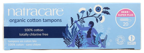 Natracare Organic Cotton Tampons, Super Plus 20 ea (Pack of 8)