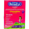 Childrens Benadryl Allergy Chewables, Grape, 20 Count (Pack of 24)