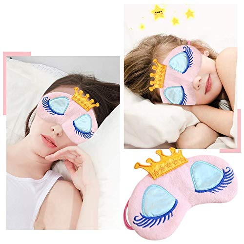EleCharm 2-Pack Women Girl's Sleeping Eye Mask Princess Crown Eyelash Cosplay Blindfold Travel Party Eye Mask