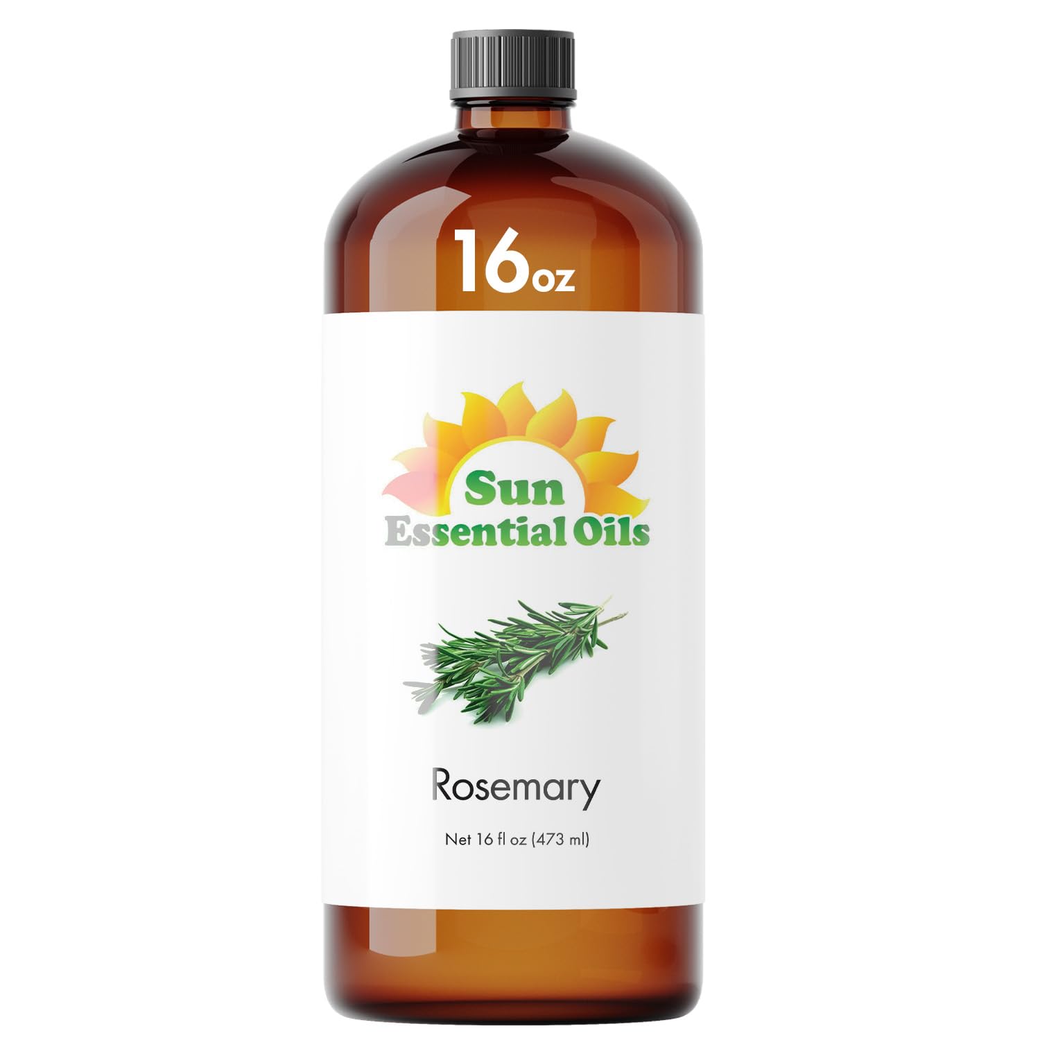 Sun Essential Oils - 16 oz Rosemary Essential Oil for Hair Growth, Skin, Scalp - Drops for Diffuser, Humidifier & Aromatherapy M