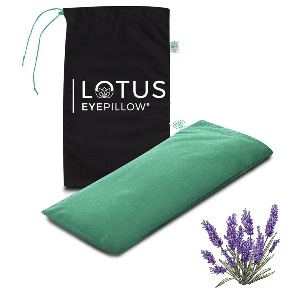 Lotus Lavender Eye Pillow with Flaxseed - Weighted Aromatherapy Mask for Meditation, Yoga & Relaxation - Spa Gift for Women & Me