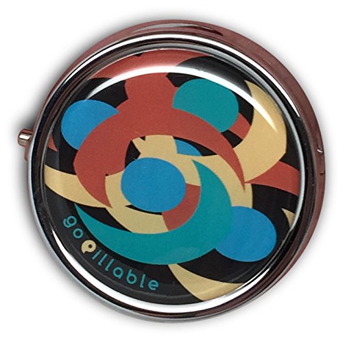 GOPILLABLE MIDNIGHT SWIRL PILL BOX PILL CASE for POCKET OR PURSE decorative design pill organizer for travel small pill box/pill