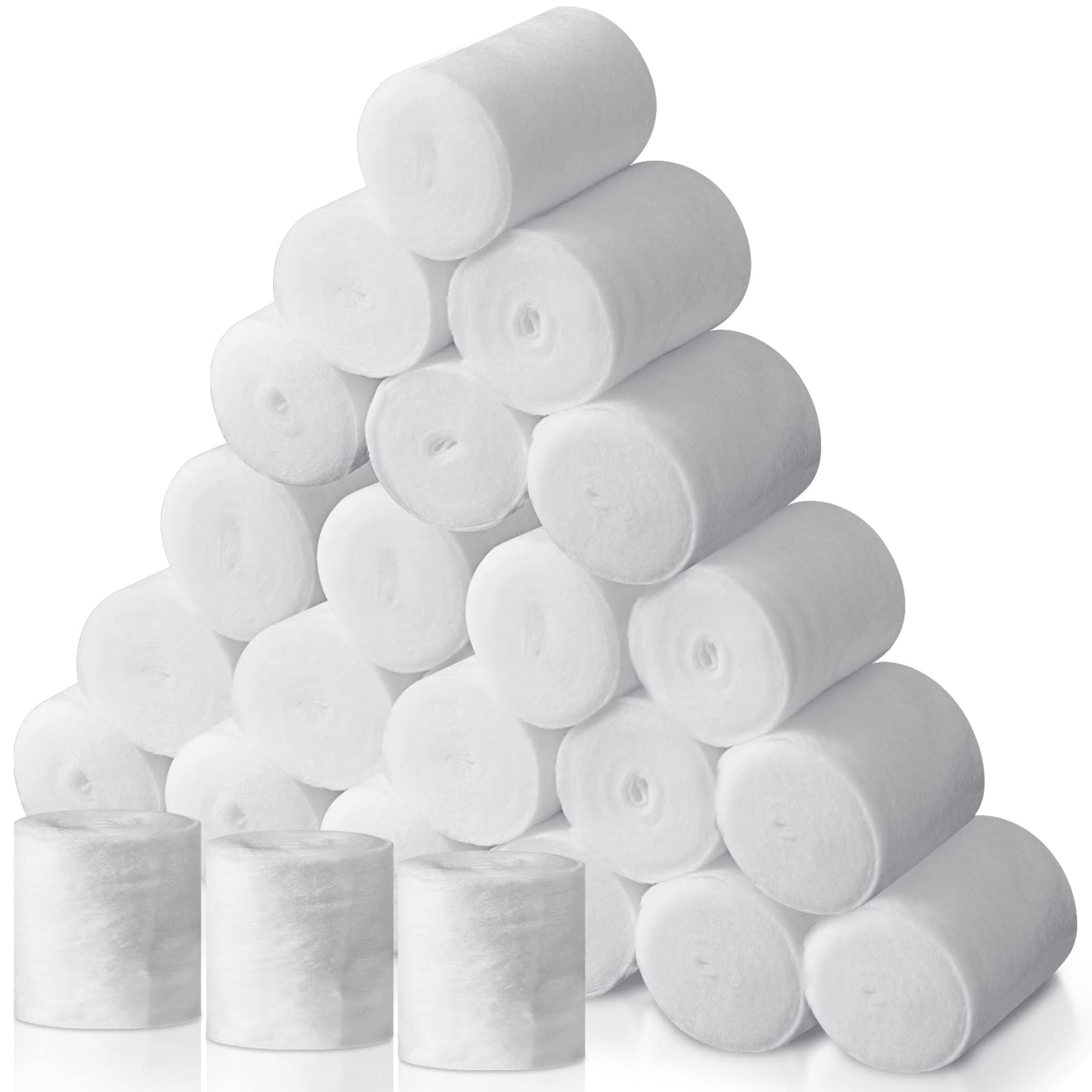 Treela 24 Rolls Cast Padding Individual Pack Undercast Padding Roll Wrap Bandage with Plaster Soft Cloth for Halloween Wrap Band