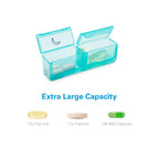 BUG HULL Pill Organizer 2 Times a Day, Large Weekly Pill Box AM PM, 7 Day Pill Case, Day and Night Vitamin Containers for Vitami
