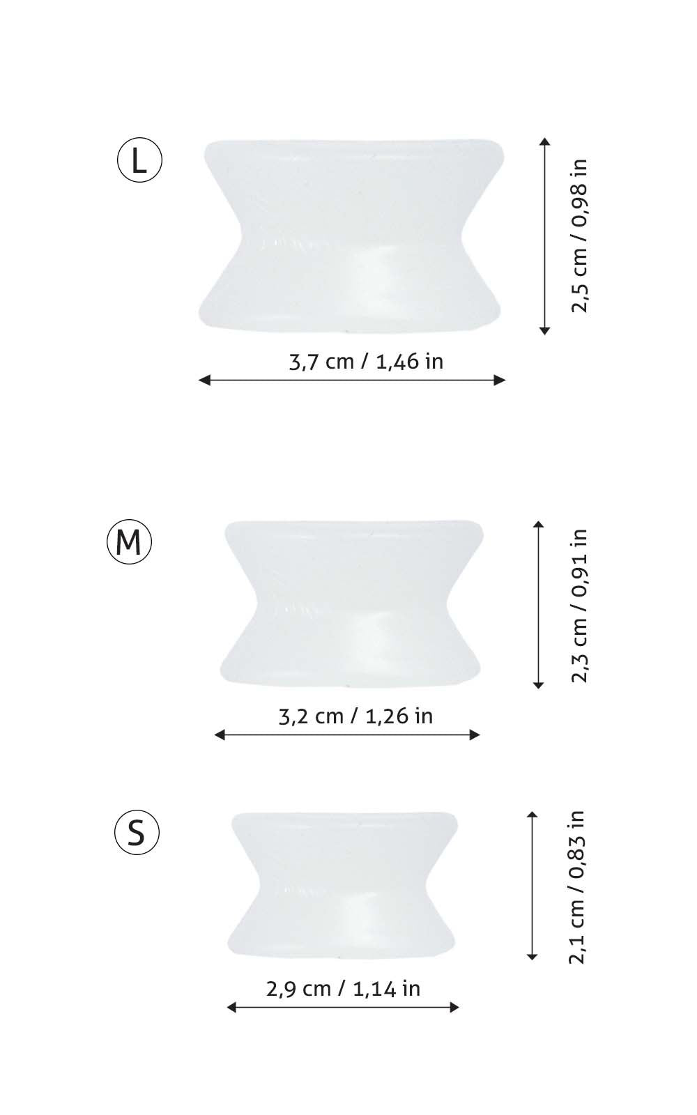Kaps Pain Relieving, Soft Comfortable Bunion Corrector Prevents Overlapping, Toe Separators, Corectus (Small)