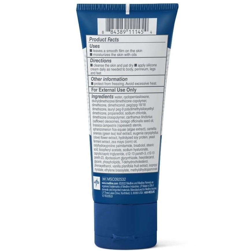 Medline Remedy Clinical Silicone Cream Unscented, Chapped, Sensitive Skin, Breathable, Incontinence Care, Soothing, Breathable F