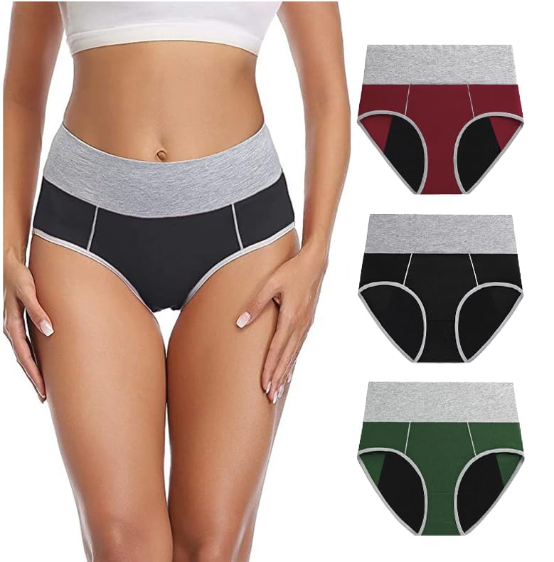 Leakproof Incontinence Underwear for Women, Washable Reusable Cotton Briefs with Heavy Absorbency 50-200ml, Bladder Control Pant