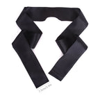 JISEN Silky Satin Eye Mask Cover Band Sleeping Blindfold with Nasal Type Black