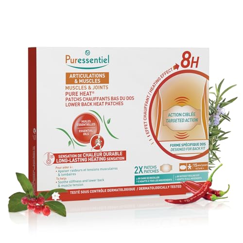 Puressentiel Muscles and Joints Lower Back Heat Patches for Unisex - 2 Pc Patches