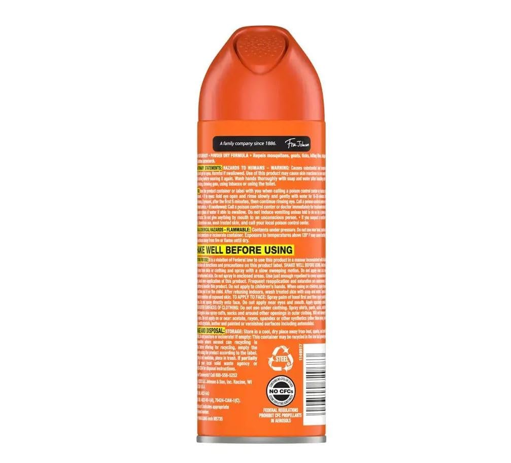 OFF! Familycare Smooth & Dry Insect Repellent Aerosol, Powder Dry Formula, Bug Spray with Long Lasting Protection from Mosquitoe
