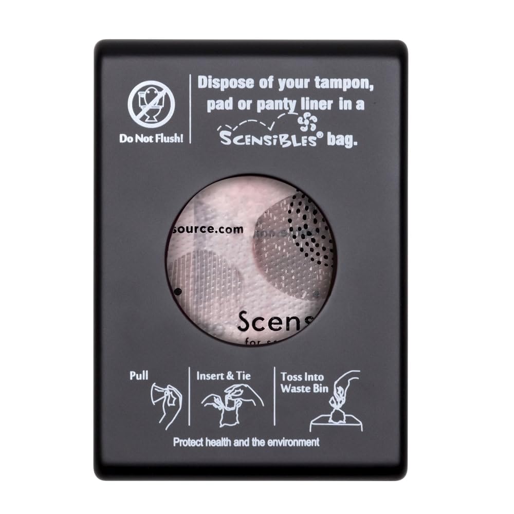 Scensibles Bathroom Dispenser for Menstrual Care Disposal - Bag Dispenser and Refill Boxes - for Tampons, Pads, other Disposable