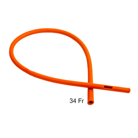 HealthAndYoga Enema Rubber Colon Tube - Closed End (20    x 34 FR) - Long Red Latex Hose for Higher Deeper Gut Cleanse - Compati