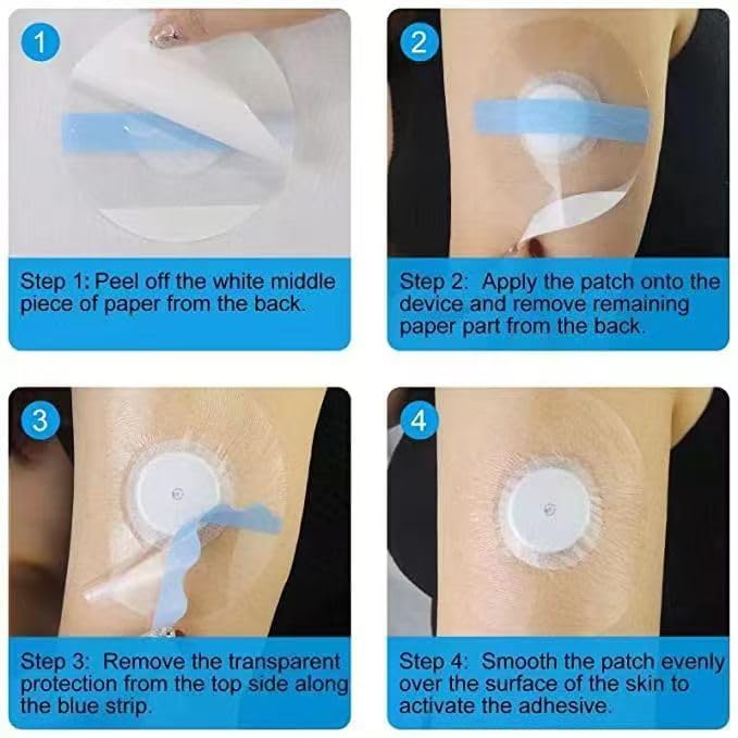 20Pack Freestyle Libre 2 Sensor Covers, Latex-Free Hypoallergenic Waterproof Adhesive Patches for Libre 2/3 Sensor, CGM Covers P
