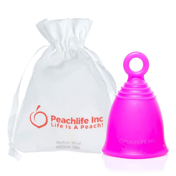Peachlife Ring Menstrual Cup with Loop Pull Tab Handle - Silicone Reus ...