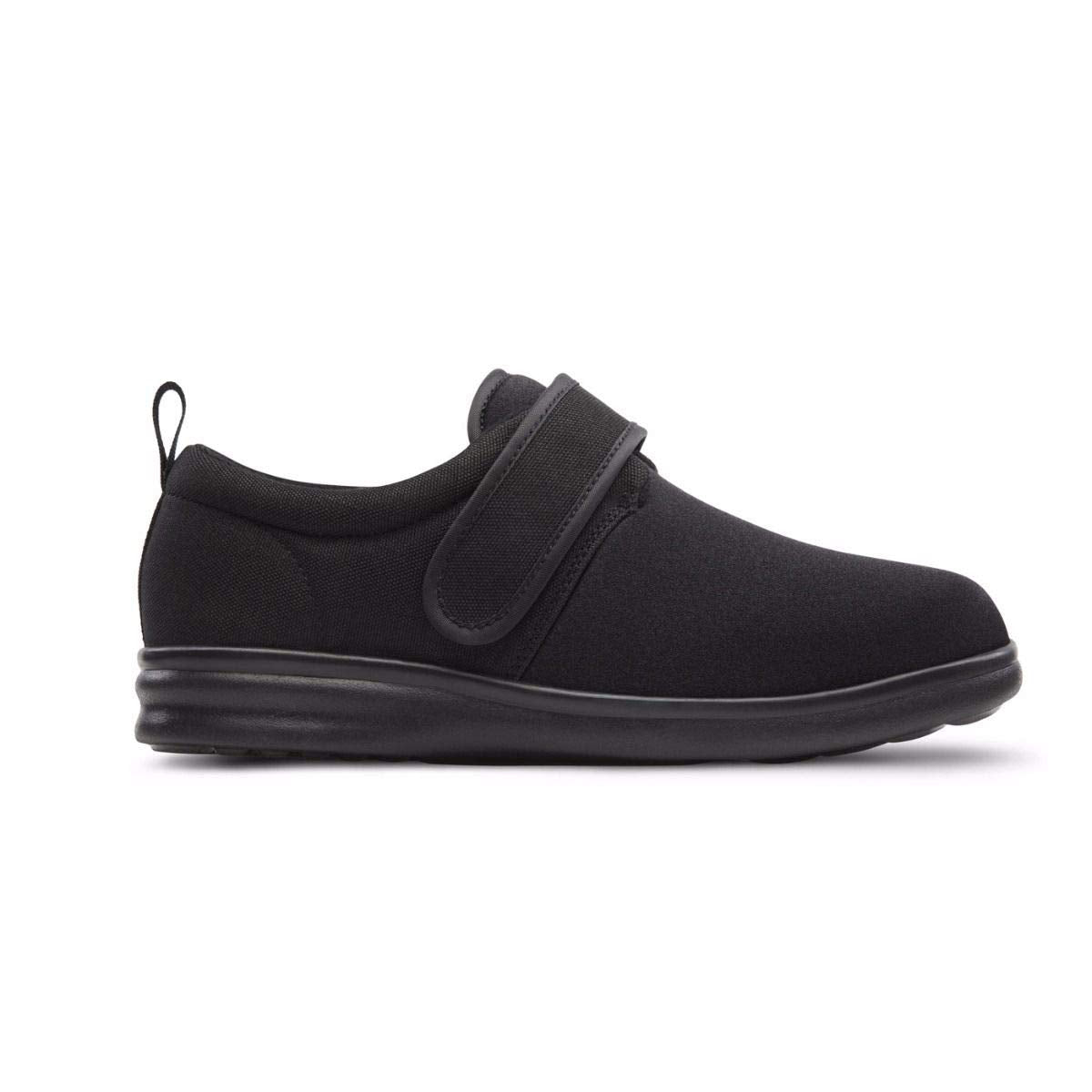 Dr. Comfort Carter Mens Diabetic Shoes-Stretchable & Washable Therapeutic Shoes-Adjustable-Easy Slip on Footwear, Black-11 X-Wid