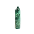 Runyangshi Green Fluorite Natural Healing Crystal Wands Height 2-2.4, 6 Faceted Prism Wand Reiki Chakra Stone, Natural Quartz