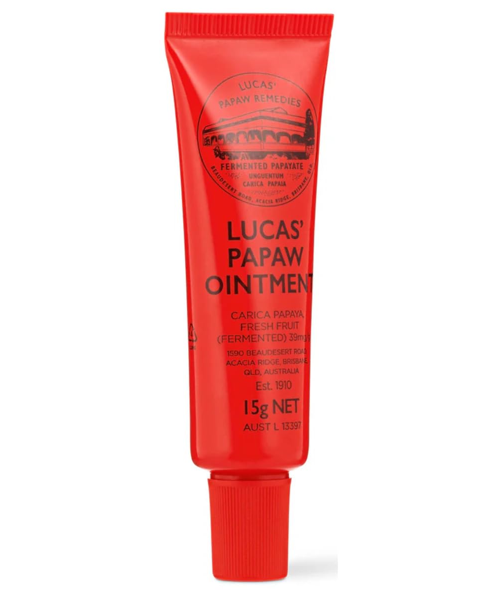 Lucas Papaw Ointment - 4 Tubes of 15g Each with Lip Applicator - Multipurpose Skin Relief - Made in Australia