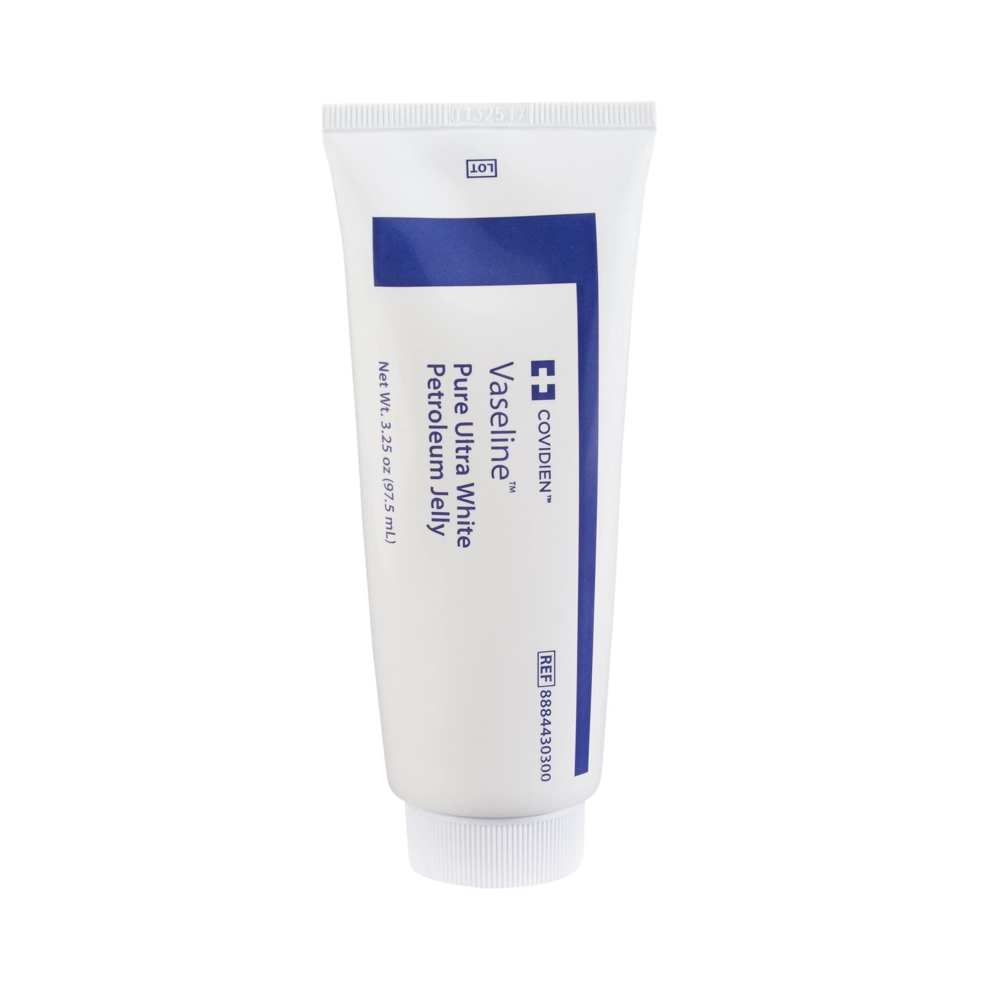 Covidien Vaseline 3.25 Oz Tube - 100% White Petrolatum Skin Moisturizer for Dry Skin, Soothing Whole Body Jelly