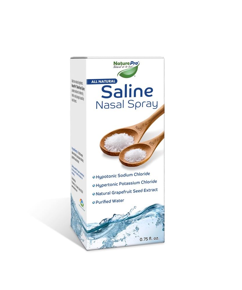 NaturePro All Natural Saline Nasal Spray, 0.75 fl. oz., Kosher, Dual Salt Moisturizing Formula