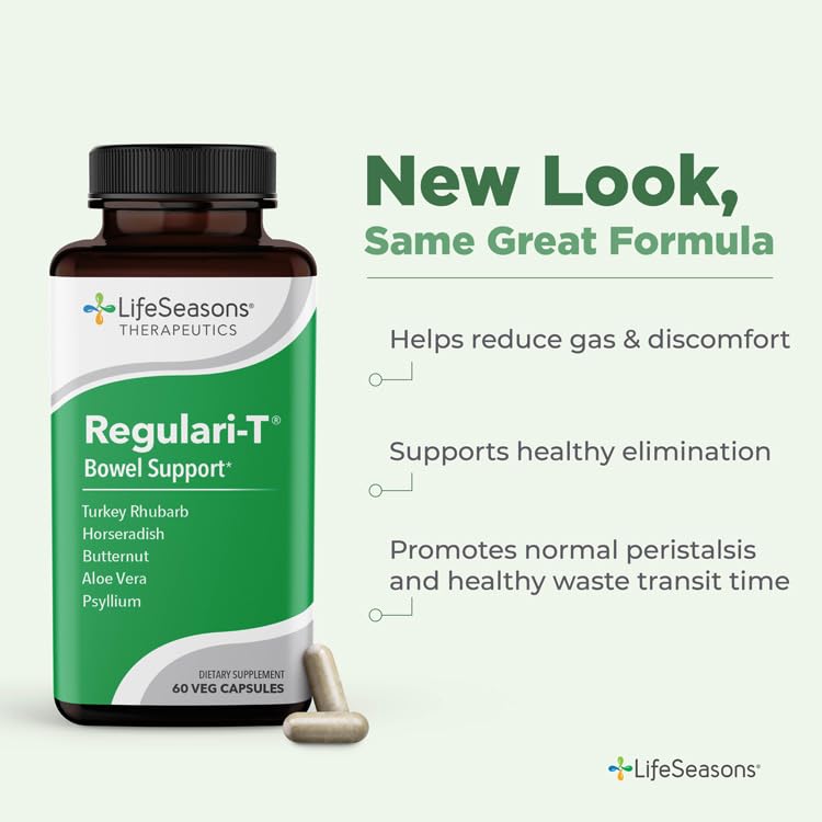 LifeSeasons - Regulari-T - Bowel Support - Constipation Relief Supplement - Natural Laxative - Maintain Healthy Colon Regulation