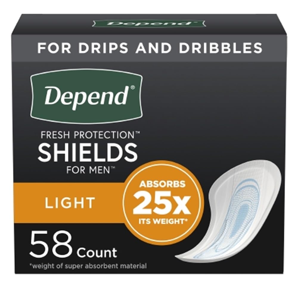 Depend Guards for Men Bladder Control Pad Light Absorbency Absorb-Loc One Size Fits Most Male Disposable, 35641 - Case of 174