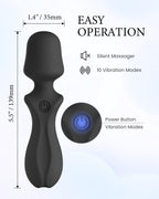 PinkScrew Portable Electric Travel Massager, Powerful Handheld Mini Neck Muscle Massage Tool (Black)