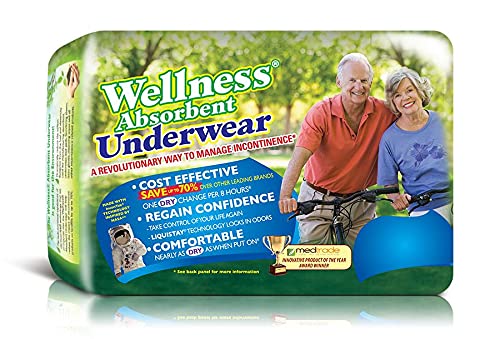 Unique Wellness-Absorbent Underwear (Pull-Ups) Size Medium (19-30 Waist) 64 Count