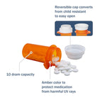 Ezy Dose Pill Box and Medicine, Vitamin Container & Vial | 10 Dram Storage | Child-Resistant Cap | Case of 250