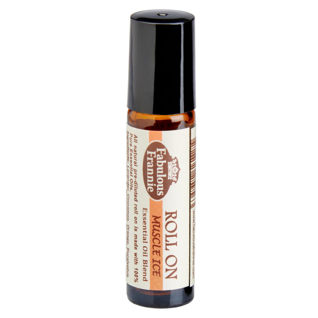 Fabulous Frannie Muscle Ice (Formally Aches and Pains) Pre-Diluted Blend Roll-On 10 ml Pure Essential Oils of Lavender, Cinnamon