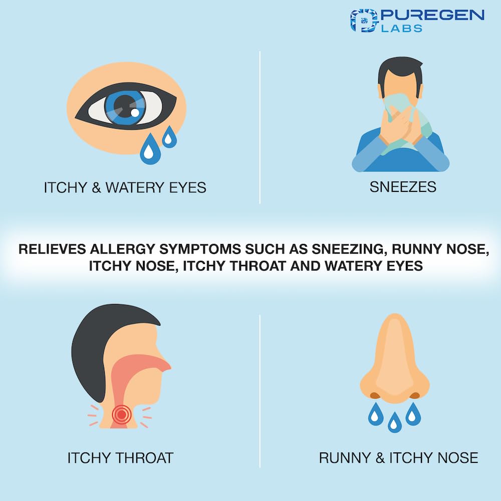 Puregen Labs Allergy Relief Diphenhydramine HCl 25 mg - 600 Mini Tablets - Antihistamine Allergy Medication - Sneezing, Runny No