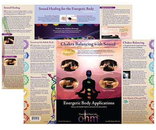 Ohm Therapeutics Tuning Fork Treatment Charts (3) - for Self-Care, Massage Therapy, Energy Practitioners, Chakra Balancing & Sou